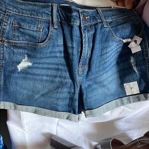 Old Navy Blue Jean Shorts Distressed Cuffed
